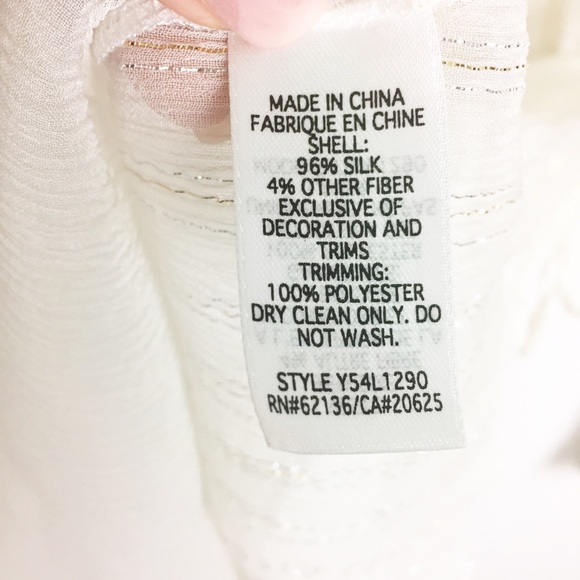 Guess Jeans White Silk Chiffon Top (NWT) | Size M - Picture 6 of 8